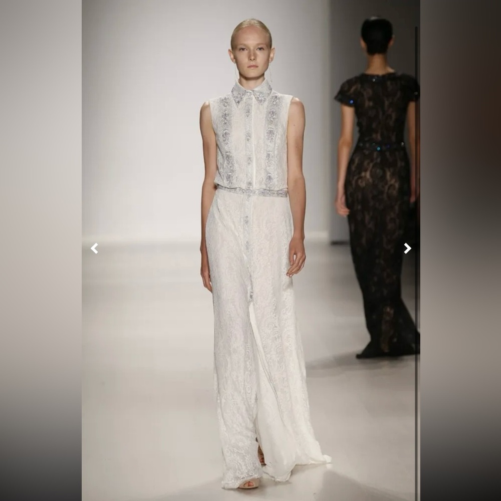NWT Tadashi Shoji designer lace + beaded dress from the spring 2015 runway